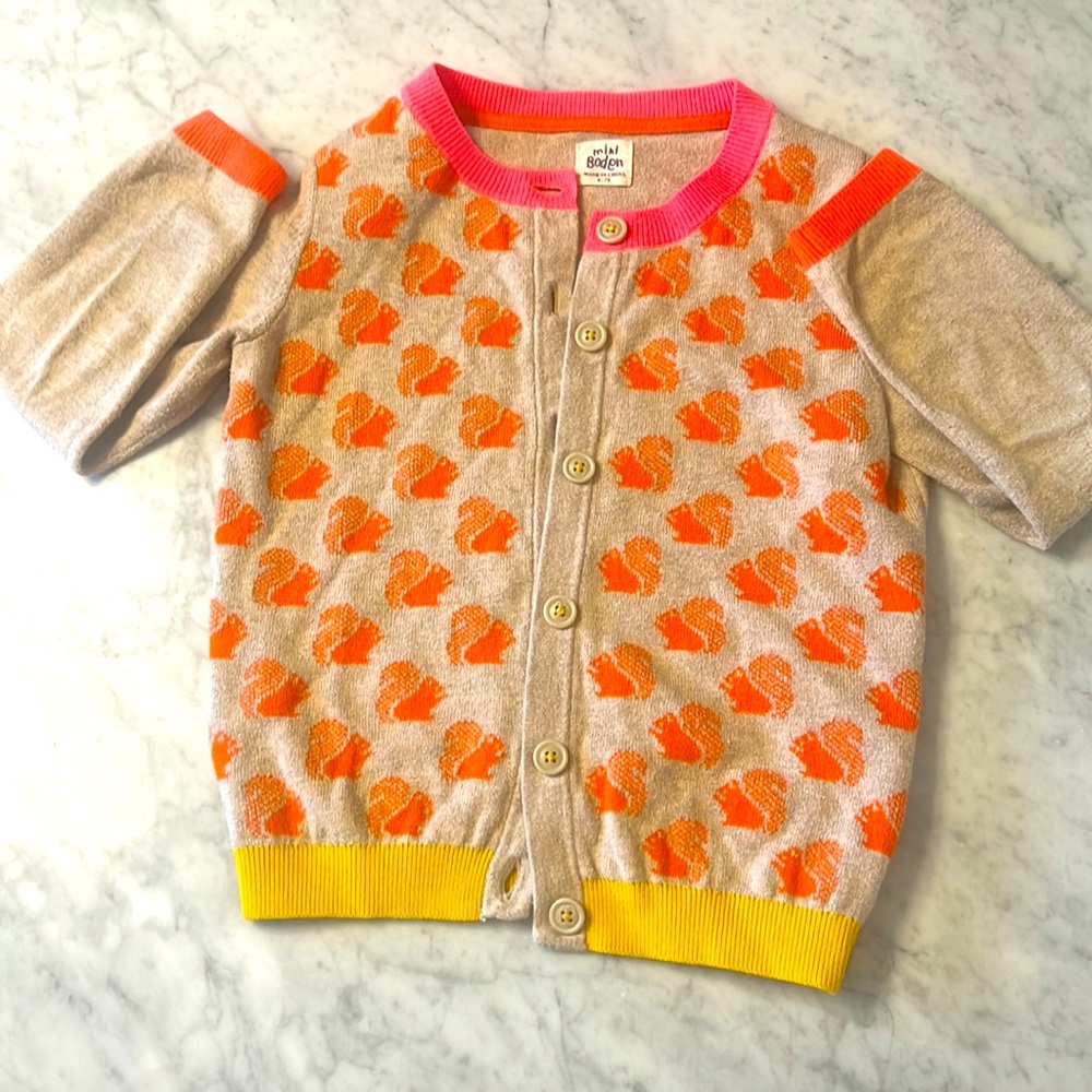Mini Boden cardigan fox sweater